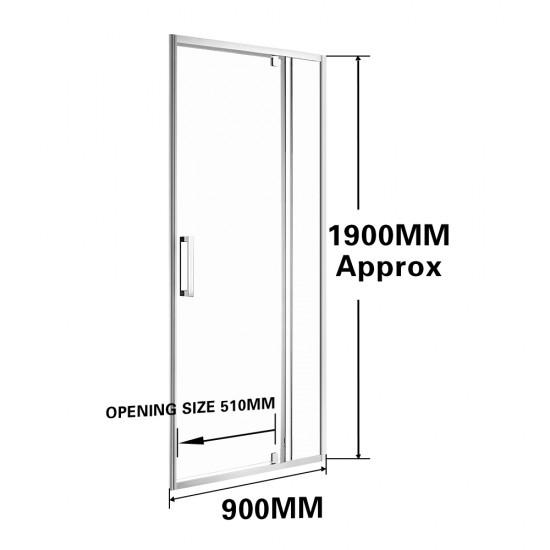 900*1900mm Swing Shower Glass Door Only