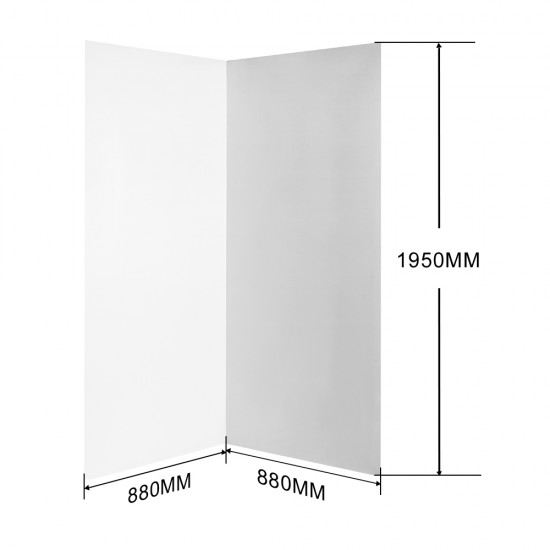2 Sides 900*900*1950mm Acrylic High Shower Wall Liner