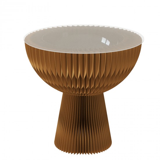 Portable Folding Kraft Paper Bouquet Table Side Corner Table Sofa Side Cabinet Nightstand Brown