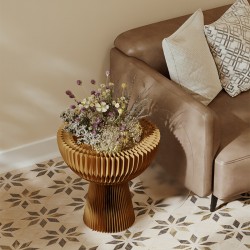 Portable Folding Kraft Paper Bouquet Table Side Corner Table Sofa Side Cabinet Nightstand Brown