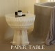 Portable Folding Kraft Paper Bouquet Table Side Corner Table Sofa Side Cabinet Nightstand White