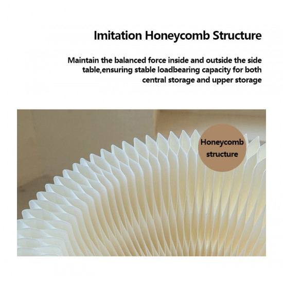 Portable Folding Kraft Paper Bouquet Table Side Corner Table Sofa Side Cabinet Nightstand White