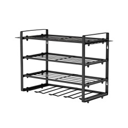 4-Tier Wall-Mounted Power Tool Organizer & Drill Holder Rack, Heavy-Duty Carbon Steel Garage Storage for Cordless Drills