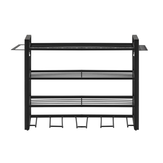 4-Tier Wall-Mounted Power Tool Organizer & Drill Holder Rack, Heavy-Duty Carbon Steel Garage Storage for Cordless Drills