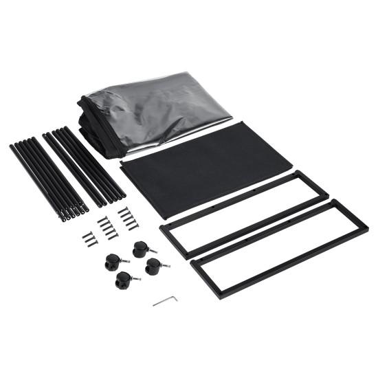 2 PCS Under Bed Storage Containers with Wheels with Clear Lids Rolling Trolley Box Organizer for Shoes Clothes Blankets Black