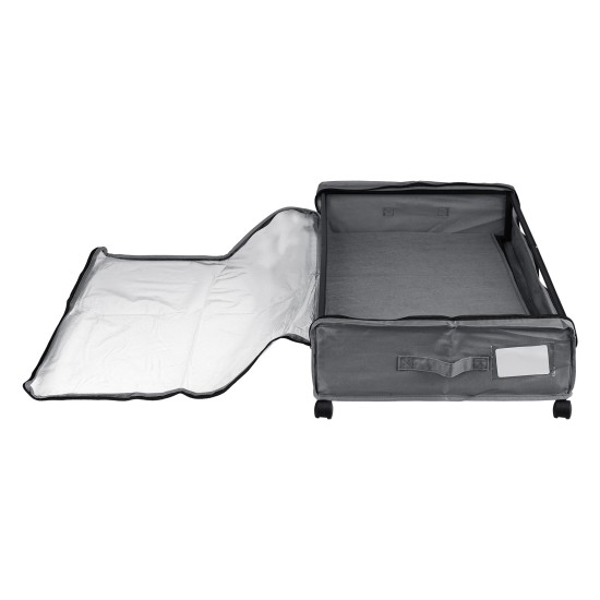 2 PCS Under Bed Storage Containers with Wheels with Clear Lids Rolling Trolley Box Organizer for Shoes Clothes Blankets Grey