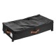 Height Adjustable Under Bed Storage Containers with Wheels Visible Cover Rolling Trolley Box Organizer for Shoes Clothes Blankets Black