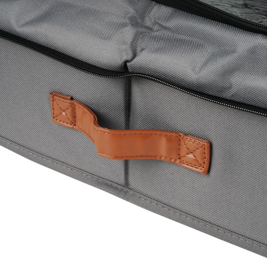 Height Adjustable Under Bed Storage Containers with Wheels Visible Cover Rolling Trolley Box Organizer for Shoes Clothes Blankets