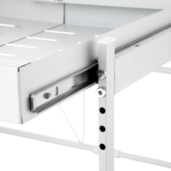 2-Tier Adjustable Under Sink Pull-Out Organizer  Sliding Metal Storage Drawer Rack for Kitchen Bathroom Cabinet