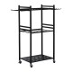 3 Tier Heavy Duty Garden Tool Organizer Rack with Wheels | Metal Rolling Storage Cart for Garage, Yard, Patio, Shed & Indoor/Outdoor Use