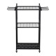 3 Tier Heavy Duty Garden Tool Organizer Rack with Wheels | Metal Rolling Storage Cart for Garage, Yard, Patio, Shed & Indoor/Outdoor Use