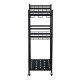3 Tier Heavy Duty Garden Tool Organizer Rack with Wheels | Metal Rolling Storage Cart for Garage, Yard, Patio, Shed & Indoor/Outdoor Use