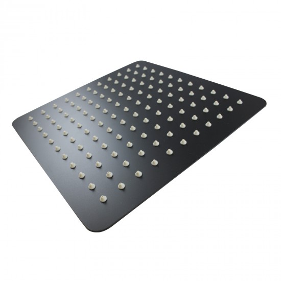 250mm 10 inch Stainless steel Super-slim Square Nero Black Rainfall Shower Head 