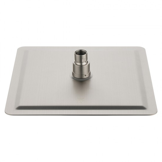 250mm 10 inch Stainless steel Brushed Nickel Super-slim Square Rainfall Shower Head 