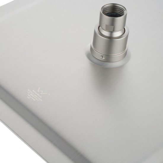 250mm 10 inch Stainless steel Brushed Nickel Super-slim Square Rainfall Shower Head 