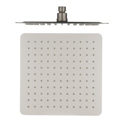 250mm 10 inch Stainless steel Brushed Nickel Super-slim Square Rainfall Shower Head 