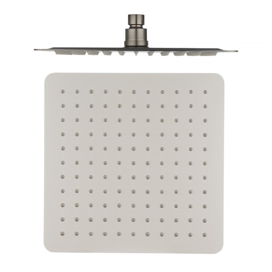 250mm 10 inch Stainless steel Brushed Nickel Super-slim Square Rainfall Shower Head 