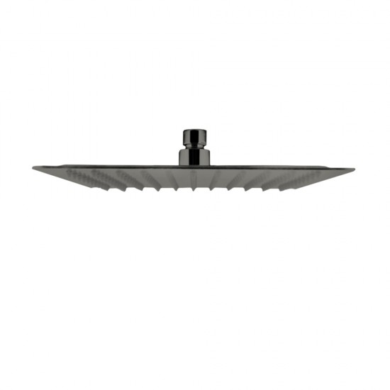 250mm 10 inch Stainless steel Gunmetal Grey Super-slim Square Rainfall Shower Head 