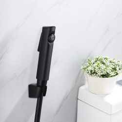 Bathroom Black ABS Handheld Toilet Bidet Spray Kit with 1.2m PVC Water Hose