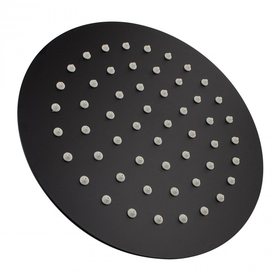 250mm 10 inch  Stainless steel Super-slim Round Nero Black Rainfall Shower Head 