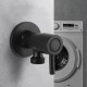 Round Black Brass Toilet Cistern Tap Angle Valve 