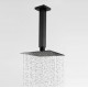 Matte Black Square Shower Head 8 inch 200mm with Ceiling Arm – Bathroom Shower Set