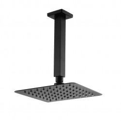 Matte Black Square Shower Head 8 inch 200mm with Ceiling Arm – Bathroom Shower Set