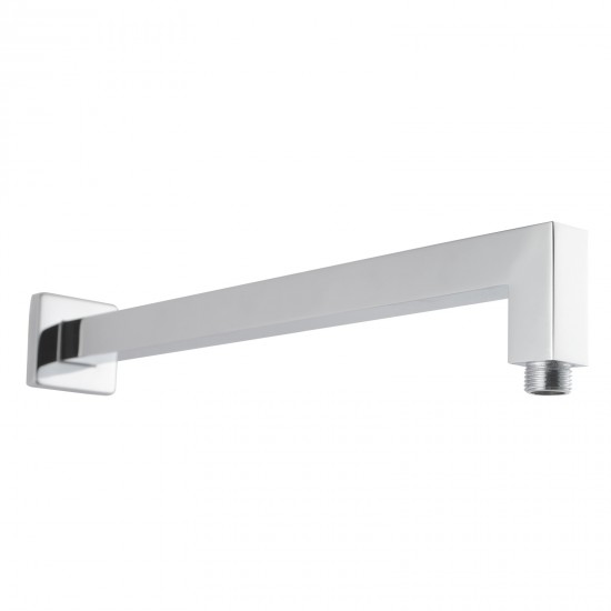 Square Chrome Stainless steel Wall Mounted Shower Arm 400mm