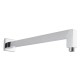 Square Chrome Stainless steel Wall Mounted Shower Arm 400mm
