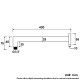 Square Chrome Stainless steel Wall Mounted Shower Arm 400mm