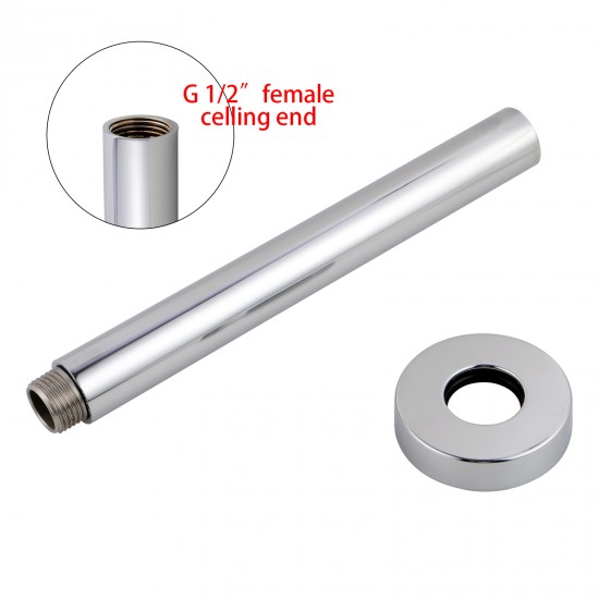 200mm Round Chrome Ceiling Shower Arm