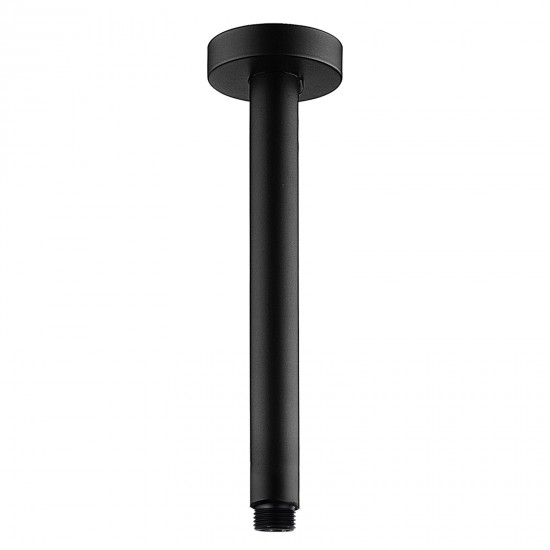 200mm Round Nero Black Ceiling Shower Arm