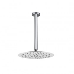 Round Chrome Rainfall Shower Head with Ceiling Mounted Shower Arm