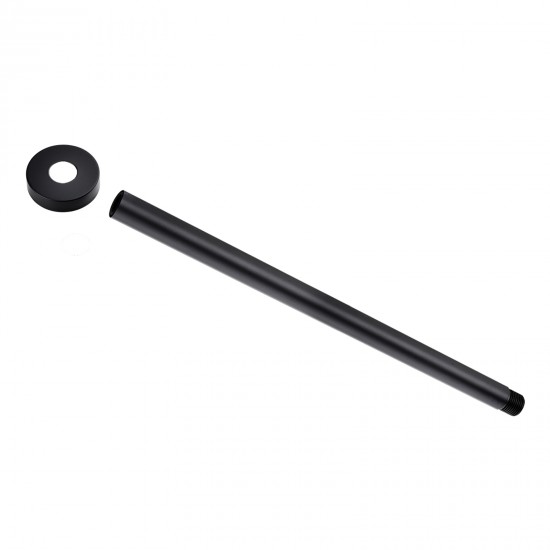 400mm Ceiling Shower Arm Round Black Stainless Steel