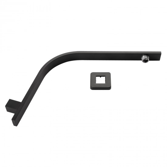 Square Nero Black Gooseneck Wall Shower Arm
