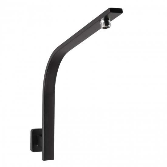 Square Nero Black Gooseneck Wall Shower Arm