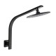 Round 230mm ABS Matte Black Shower Head with Wall Mounted Shower Arm