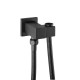 Square Matte Black Handheld Shower With Bidet Shower Mixer Tap Set