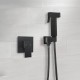 Square Matte Black Handheld Shower With Bidet Shower Mixer Tap Set