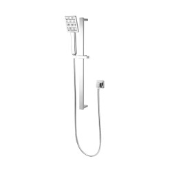Square Chrome Shower Rail with handheld shower