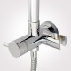 300mm Height Chrome Round Twin Shower Set Top Water Inlet