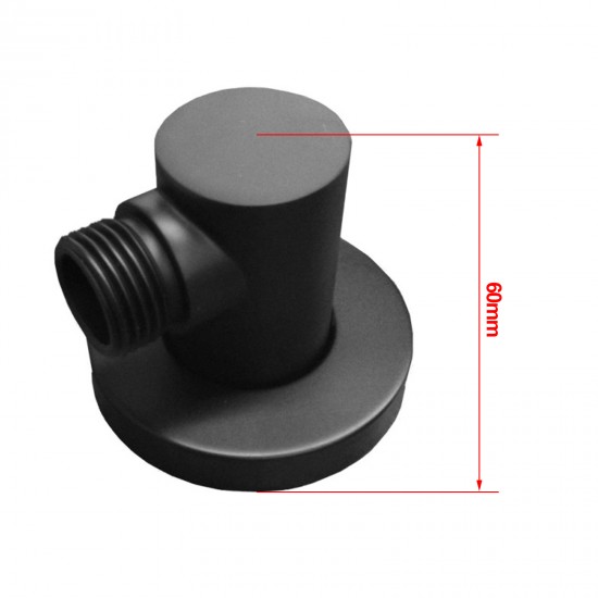 Water Inlet Shower Wall Elbow Round Brass Connector Connection Water Hose Inlet Matt Black