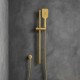 Round Brushed Yellow Gold Shower Rail with 3 Functions Handheld Shower Set