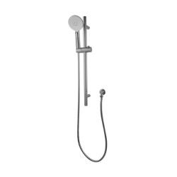 Round Brushed Nickel Shower Rail with Brass Handheld Shower Set