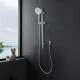 Round Brushed Nickel Shower Rail with Brass Handheld Shower Set