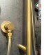 Round Brushed Yellow Gold Shower Rail with Brass Handheld Shower Set