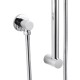 Round Chrome Shower Slider with Sliding Handpiece Holder & Soap Dish With Solid Brass White & Chrome Basin Mixer Tap Combo