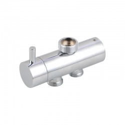 8 inch Round Chrome Twin Shower Set Top/Bottom Water Inlet with Brass Handheld Shower