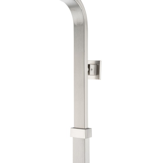 10 inch 250mm Square Brushed Nickel Shower Tower With Rain Head Bottom Water Inlet