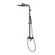 10 inch 250mm Square Gunmetal Grey Shower Tower With Rain Head Bottom Water Inlet
